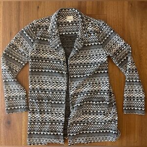 Meraki Black and White Diamond Pattern Jacket